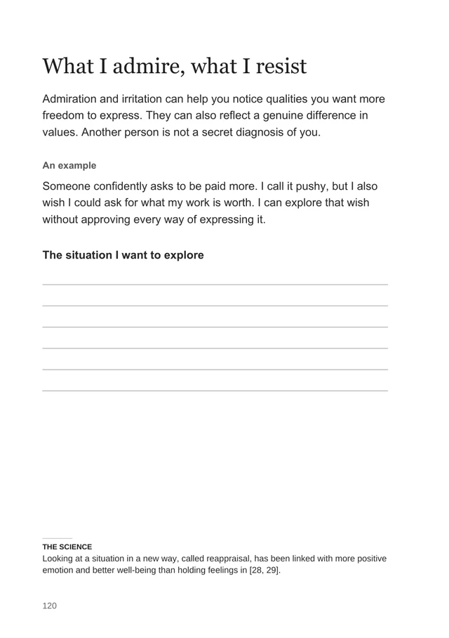 Journal page 120: a filled-in worked example of one reaction